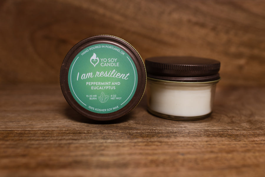 I Am Resilient : Peppermint and Eucalyptus Soy Candle