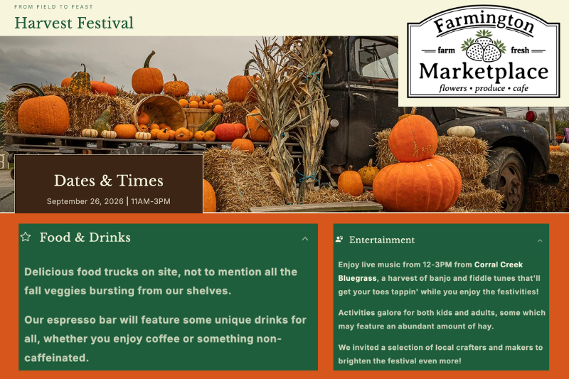 Farmington Marketplace Harvest Festival