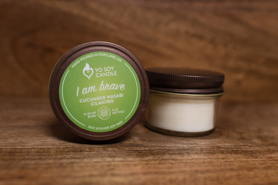 I Am Brave: Cucumber Wasabi Cilantro Soy Candle