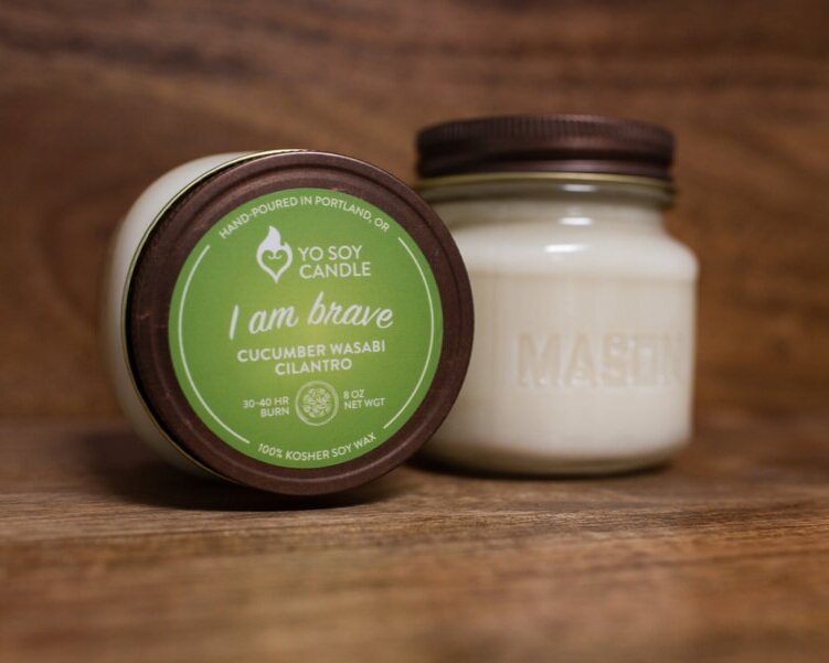 I Am Brave: Cucumber Wasabi Cilantro Soy Candle