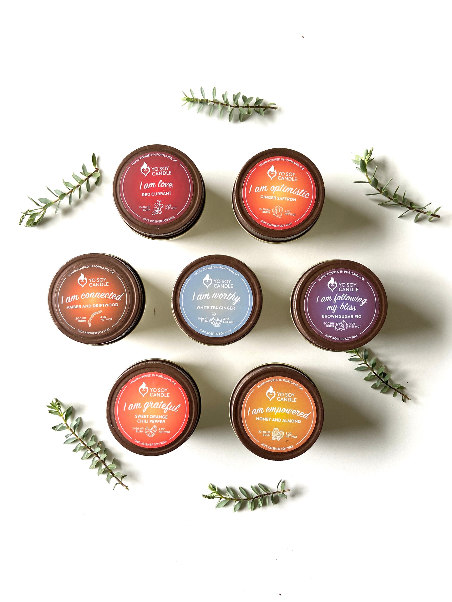 5 Pack, 8 oz Candles - Soy Candles, $41.99