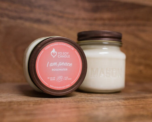 I Am Peace: Rosewater Soy Candle